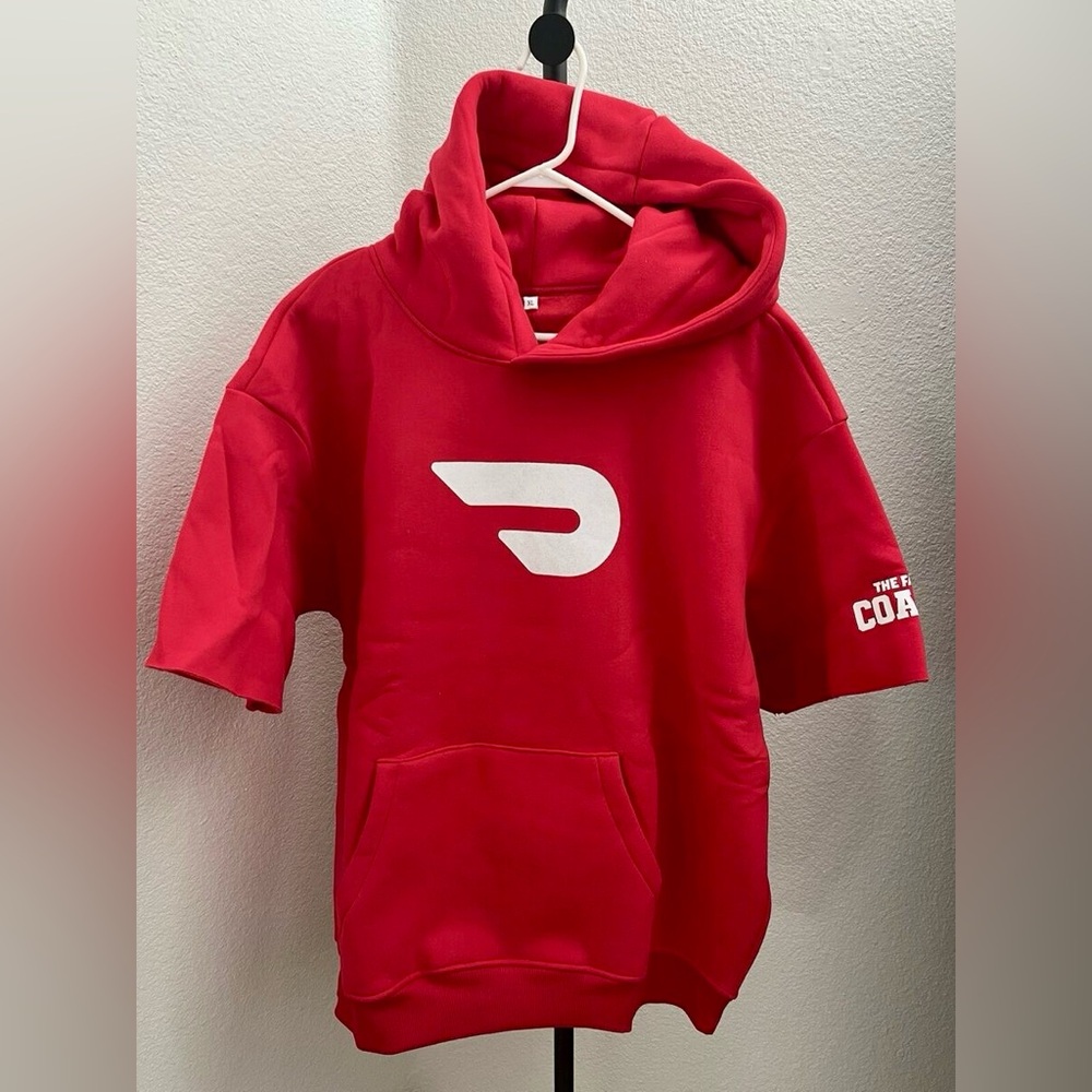 DoorDash “The Fan Coach” Hoodie…New…Color: Red/White